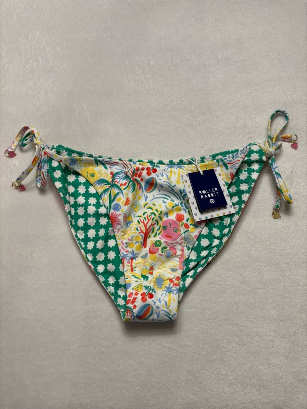💗🐰Roller Rabbit x Target Vacation/Star Geo Reversible Bikini Bottom NWT Sz L